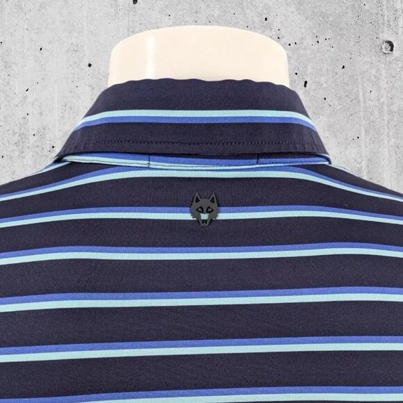 Greyson Golf Polo Mens ~ Size Large Blue Stripe - Picture 6 of 7